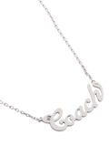 Coach name plate pendant necklace in rhodium, UK version