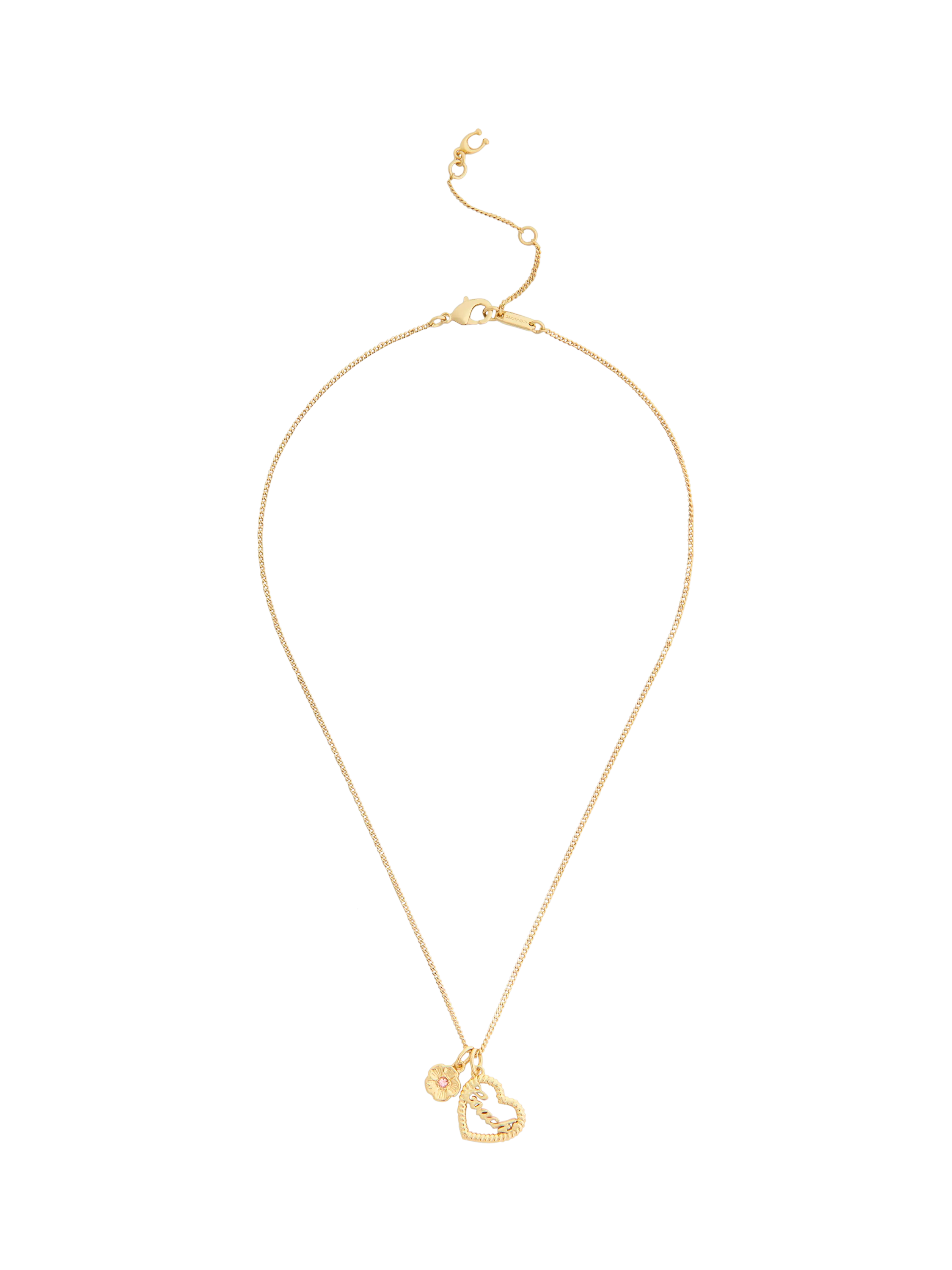 Coach necklace textured gold heart pendant gold toned (British brand)