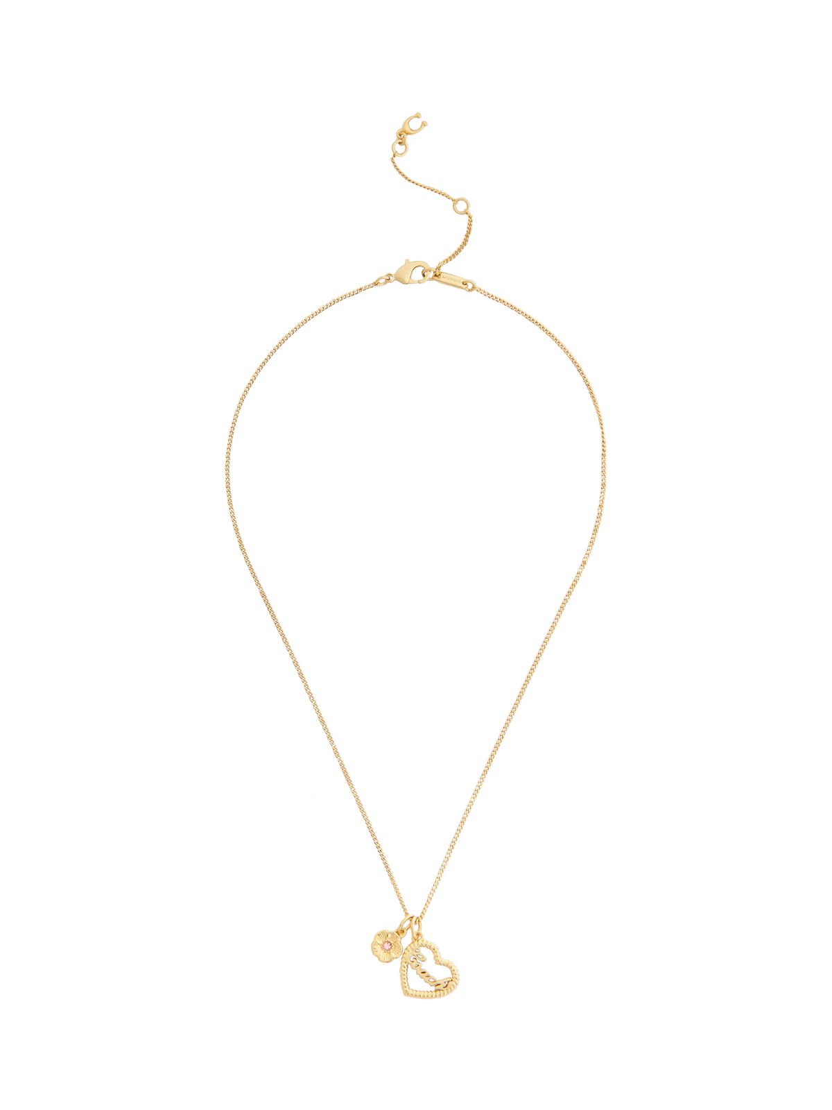 Coach necklace textured gold heart pendant gold toned (British brand)