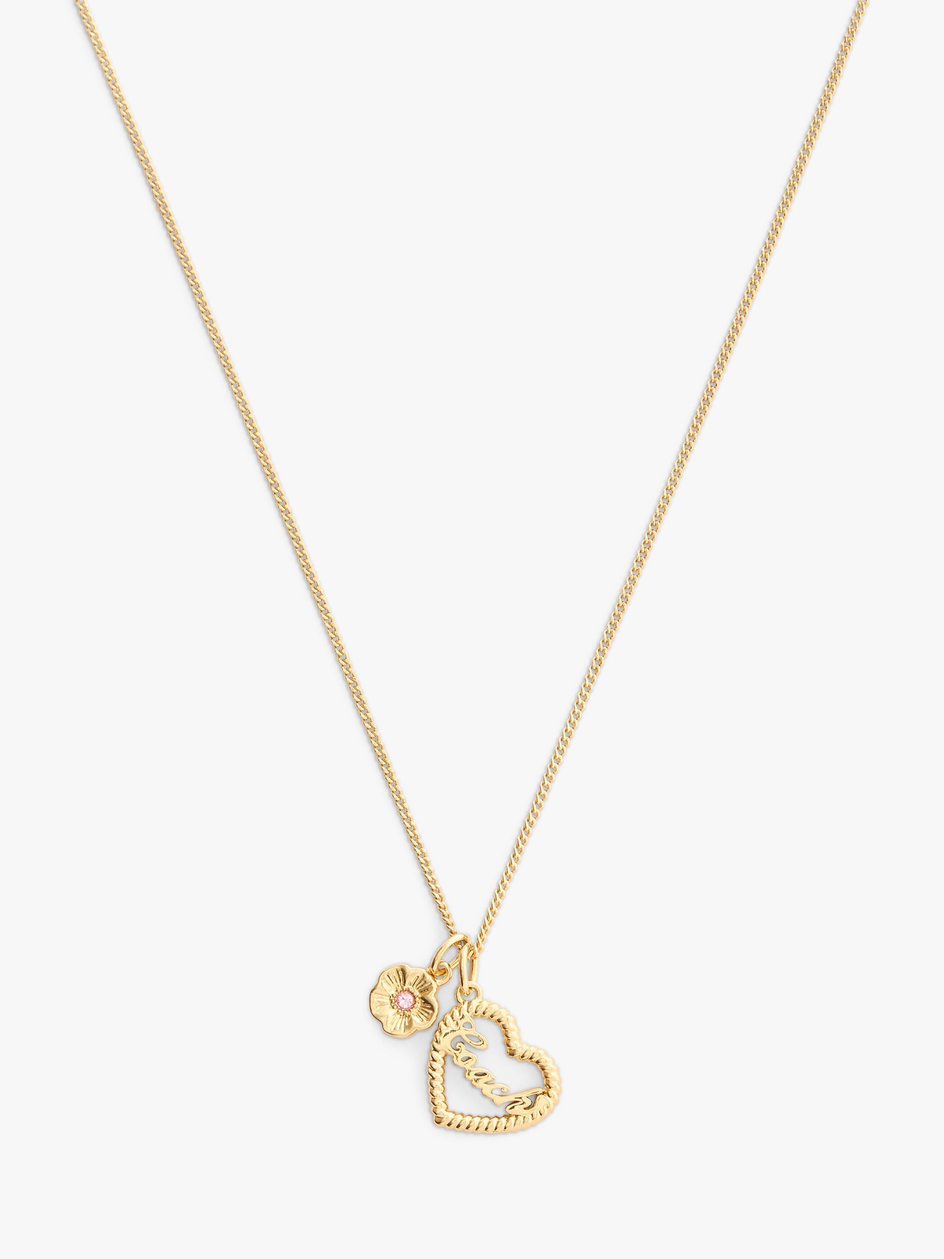Coach necklace textured gold heart pendant gold toned (British brand)