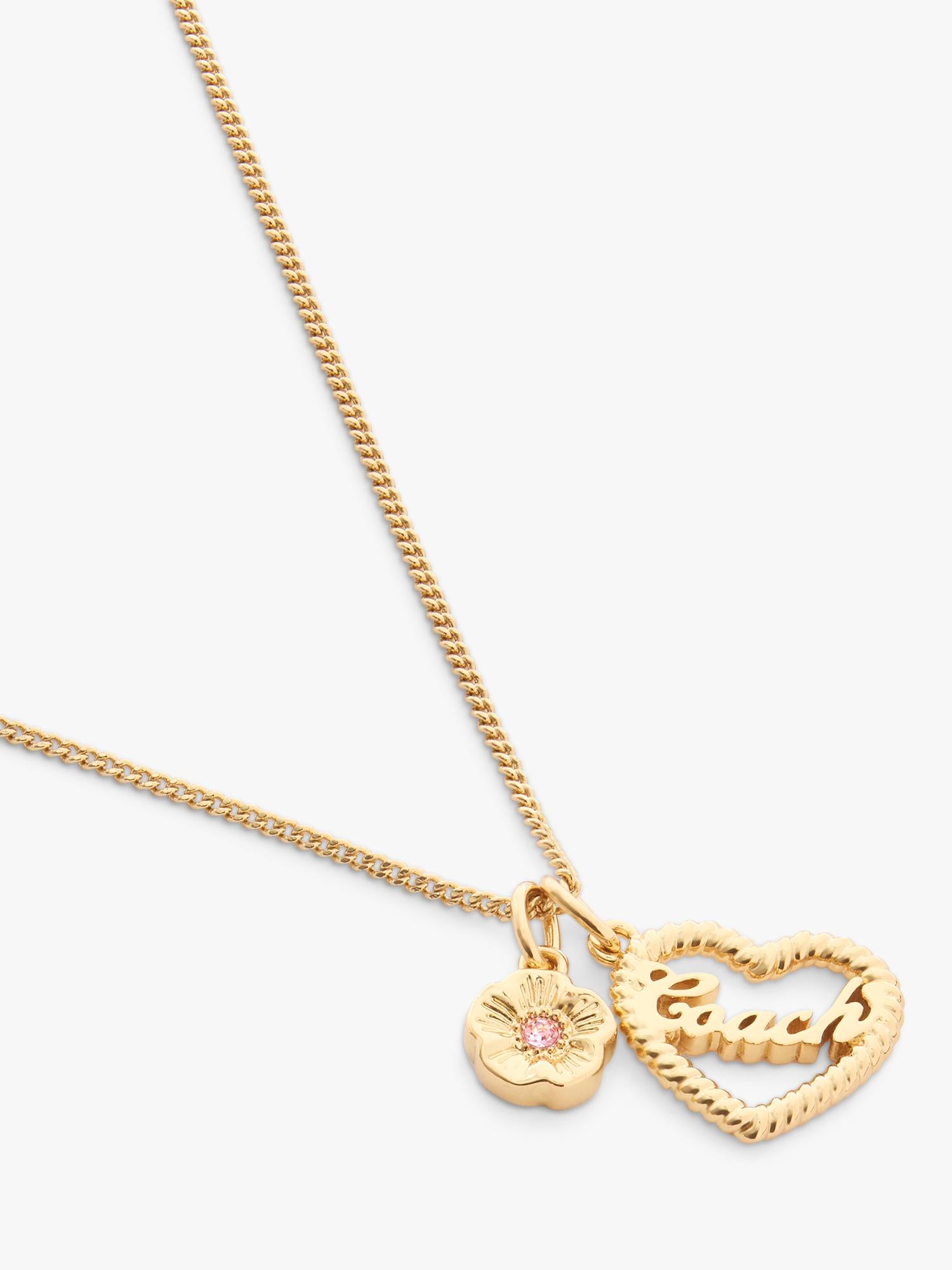 Coach necklace textured gold heart pendant gold toned (British brand)