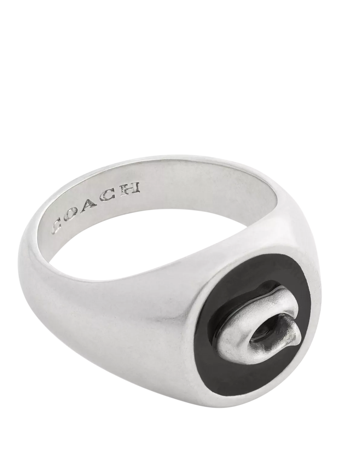 Coach signet ring antique silver size O, UK version
