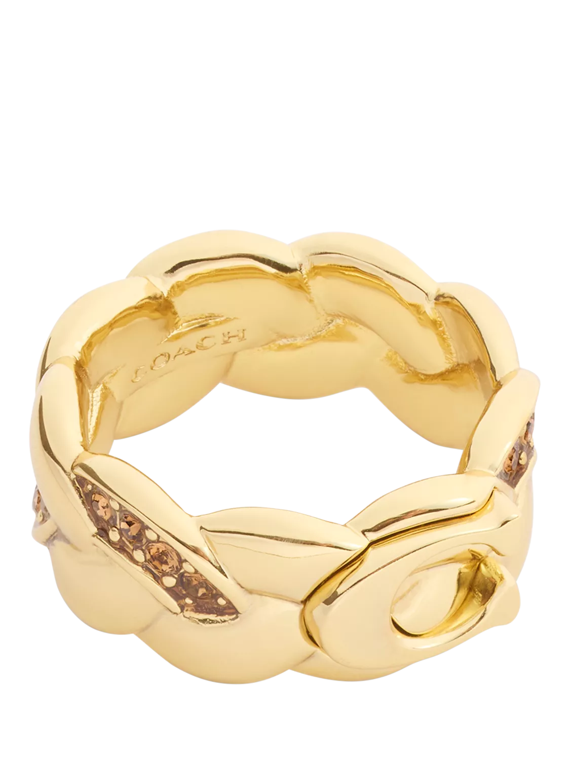 Coach sculpted C braided ring gold O - British product