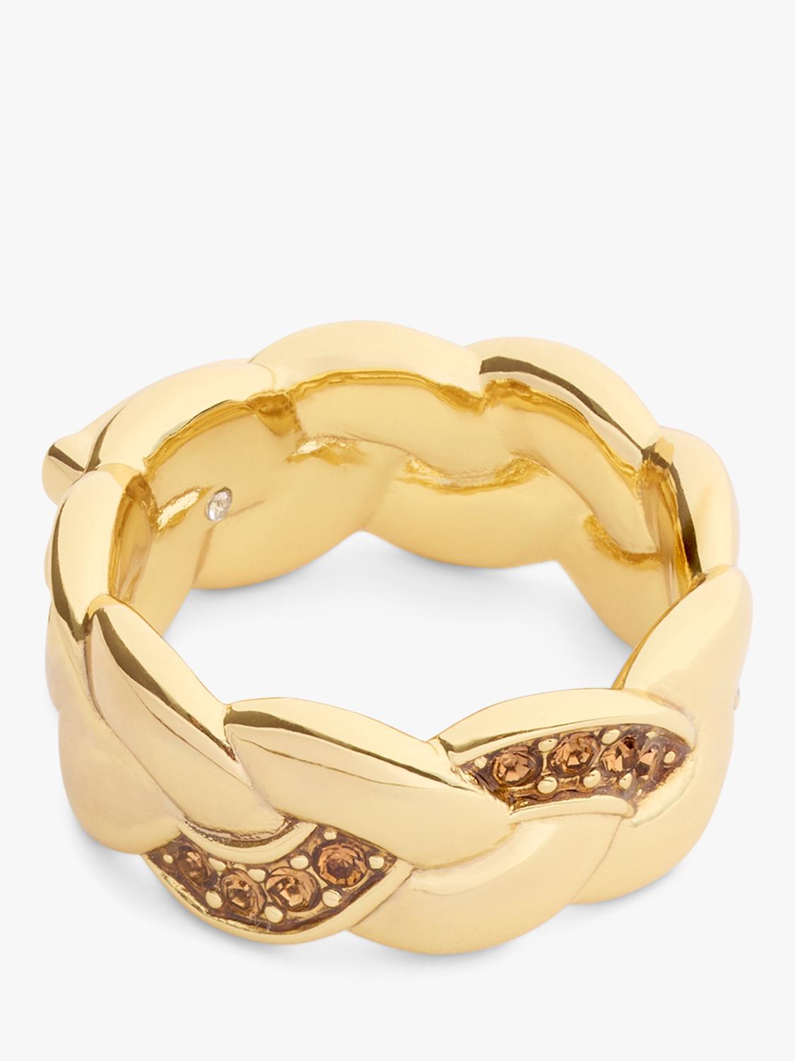 Coach sculpted C braided ring gold O - British product