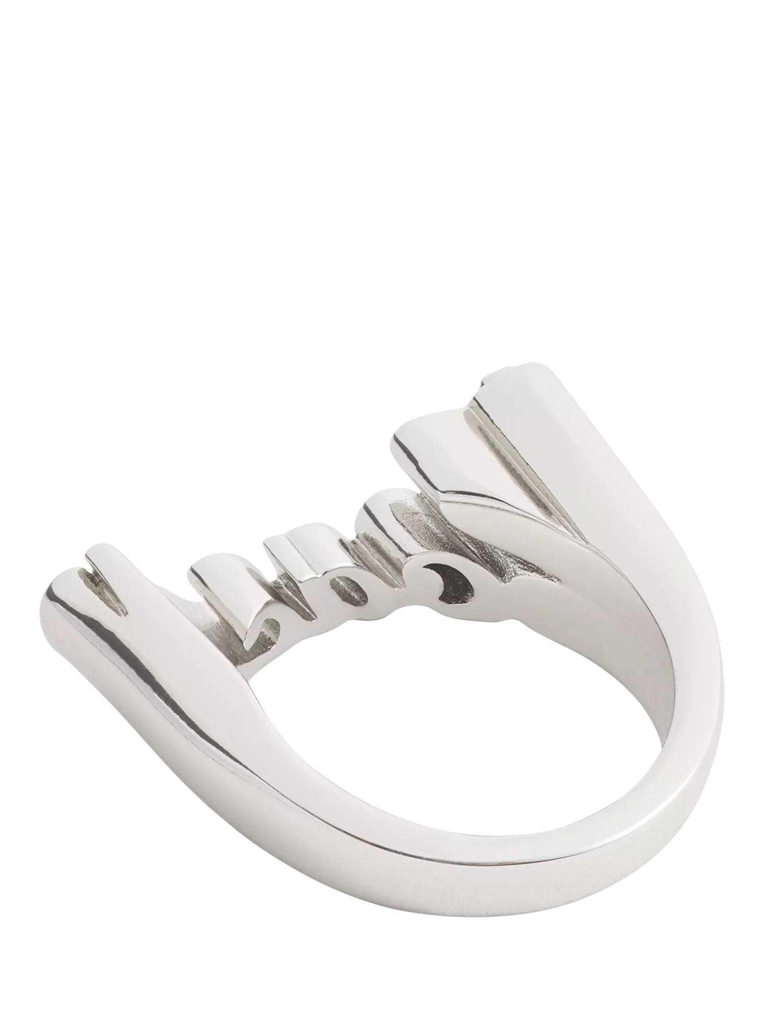 Coach name plate ring rhodium size O - British product