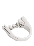 Coach name plate ring rhodium size O - British product