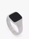 AllSaints sterling silver onyx signet ring medium (British brand)