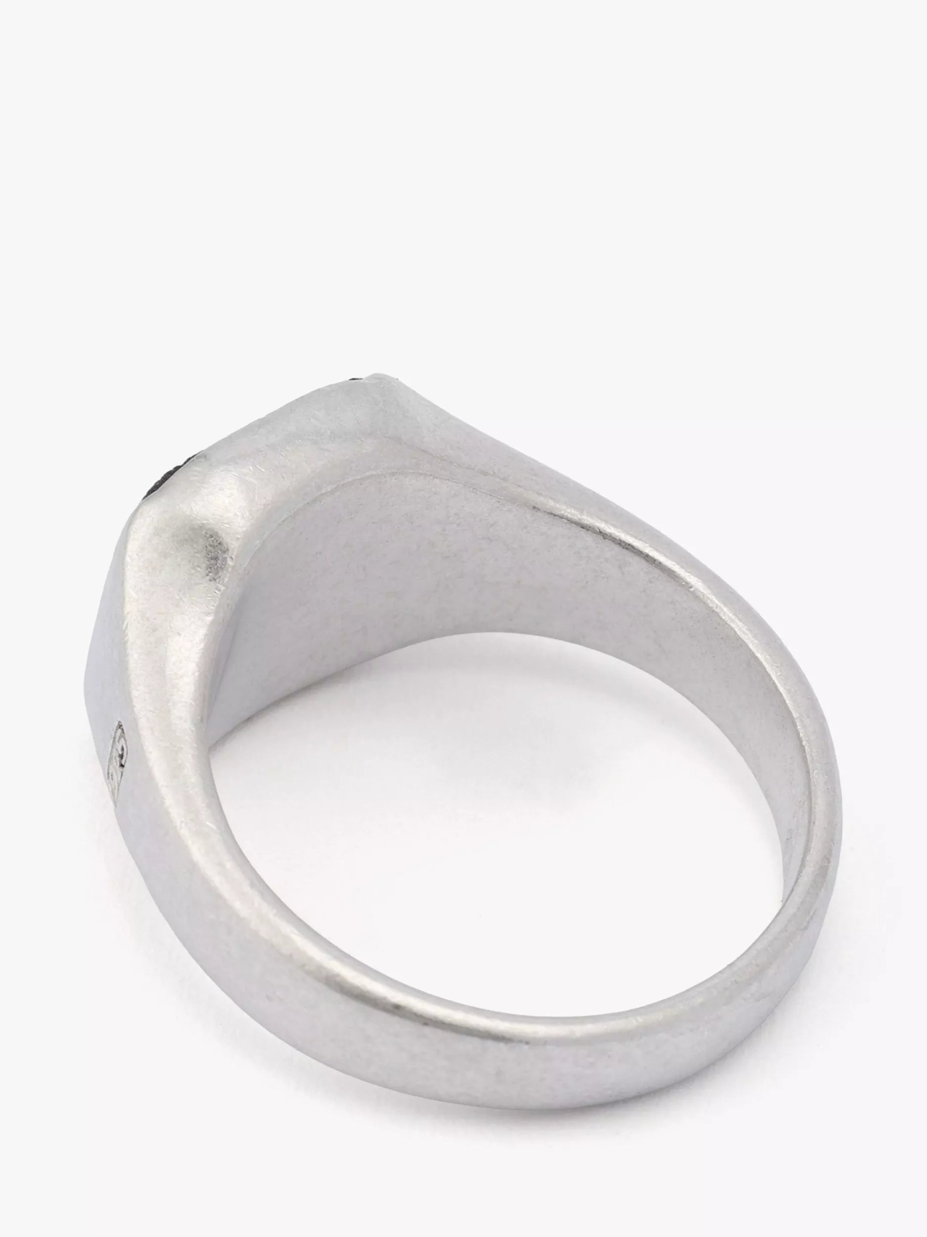 AllSaints sterling silver onyx signet ring medium (British brand)