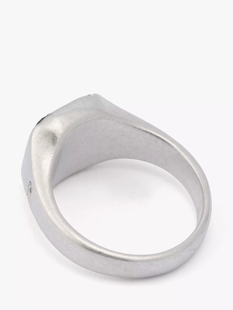 AllSaints sterling silver onyx signet ring medium (British brand)