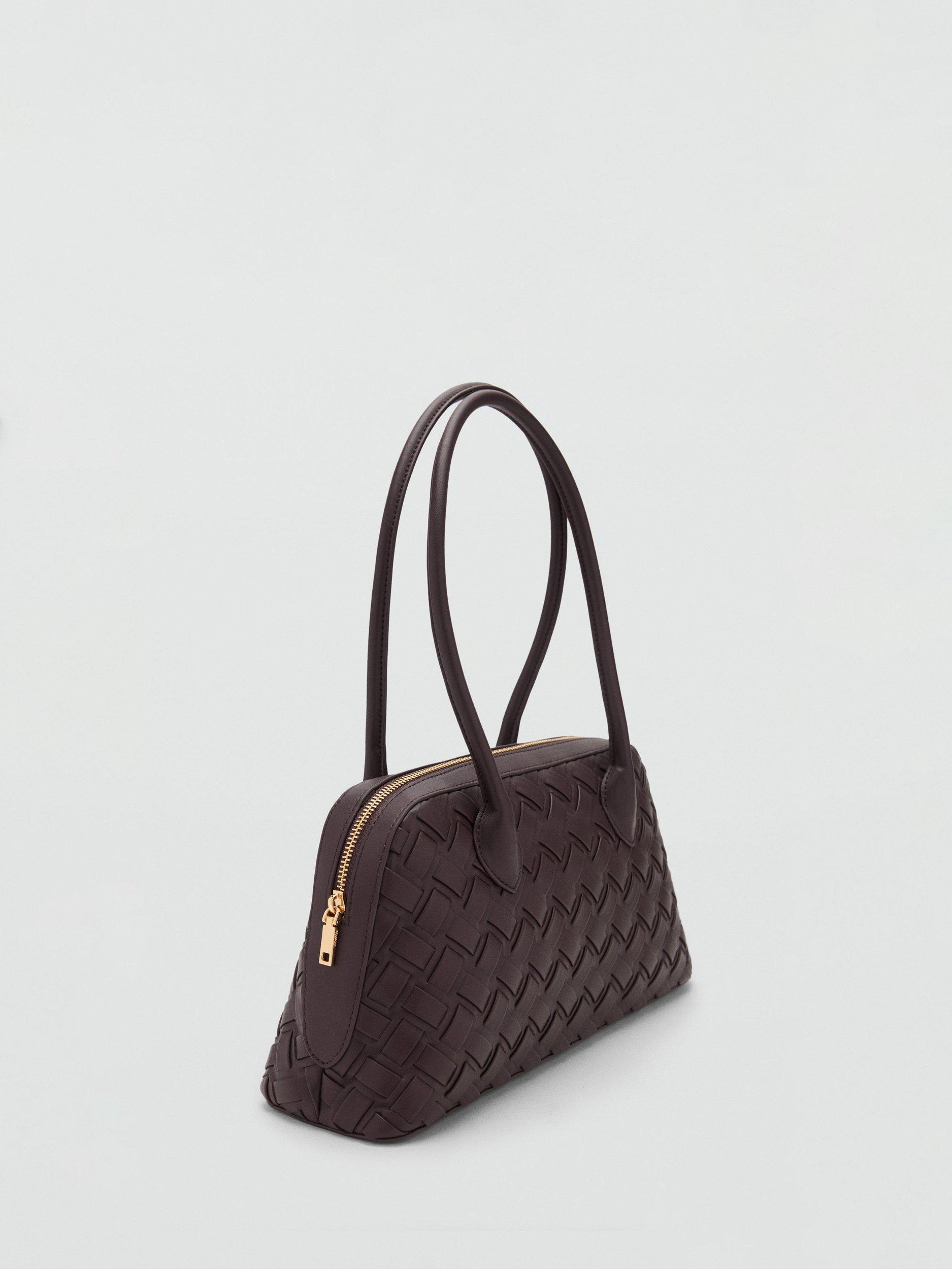 Mango Clavel textured weave bowling bag - (British brand)