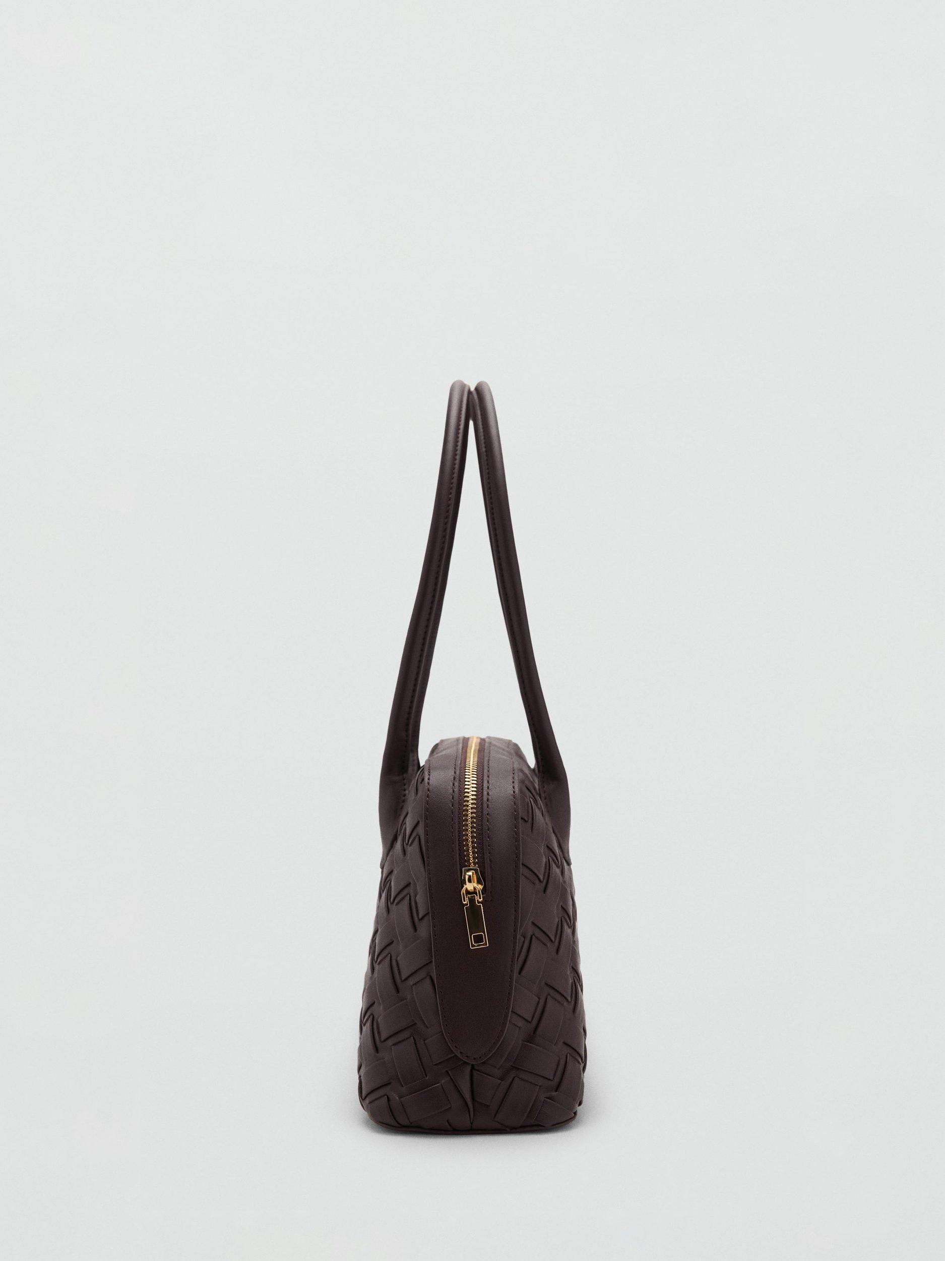 Mango Clavel textured weave bowling bag - (British brand)