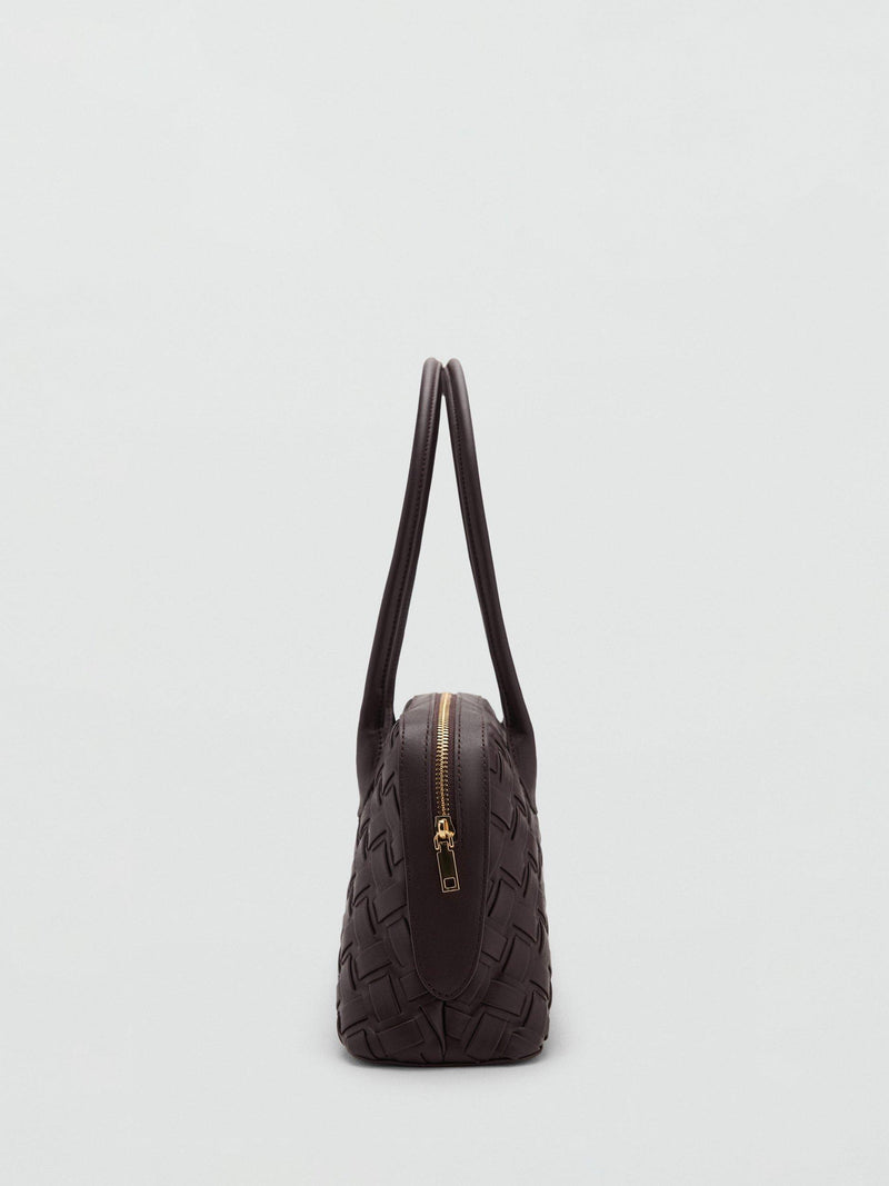 Mango Clavel textured weave bowling bag - (British brand)