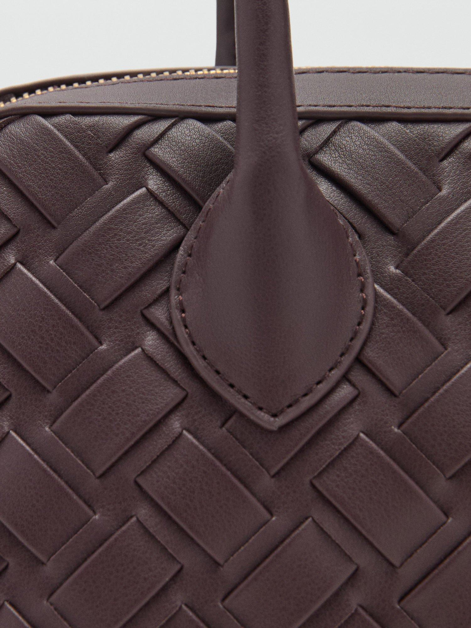 Mango Clavel textured weave bowling bag - (British brand)