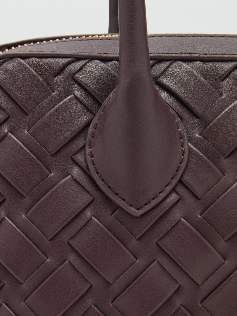 Mango Clavel textured weave bowling bag - (British brand)