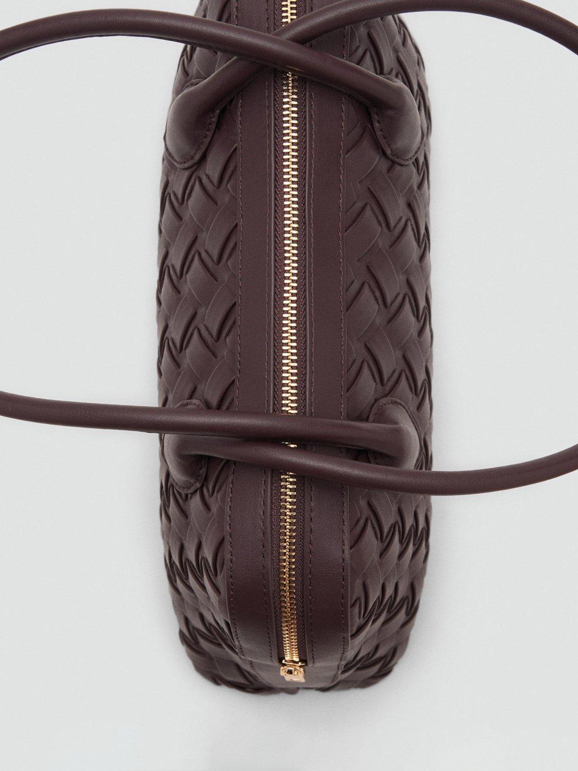 Mango Clavel textured weave bowling bag - (British brand)