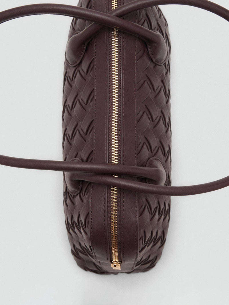 Mango Clavel textured weave bowling bag - (British brand)