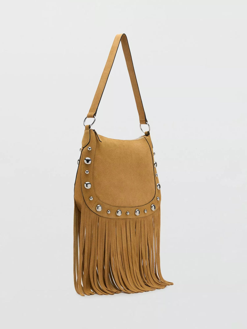 Mango Gari suede hobo bag leather handbag (British brand)