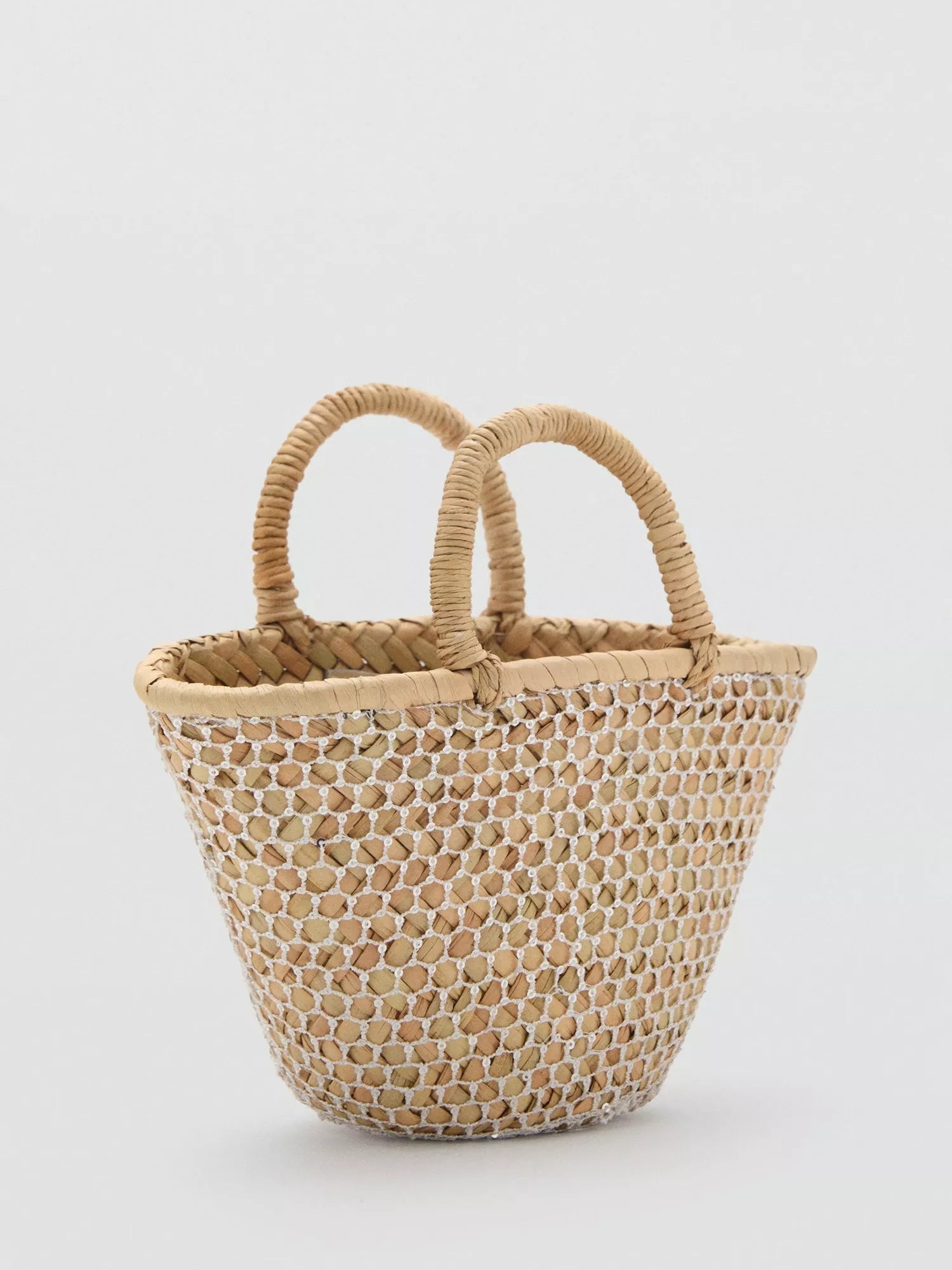 Mango Marcia shopper tote bag straw embellishment, UK version