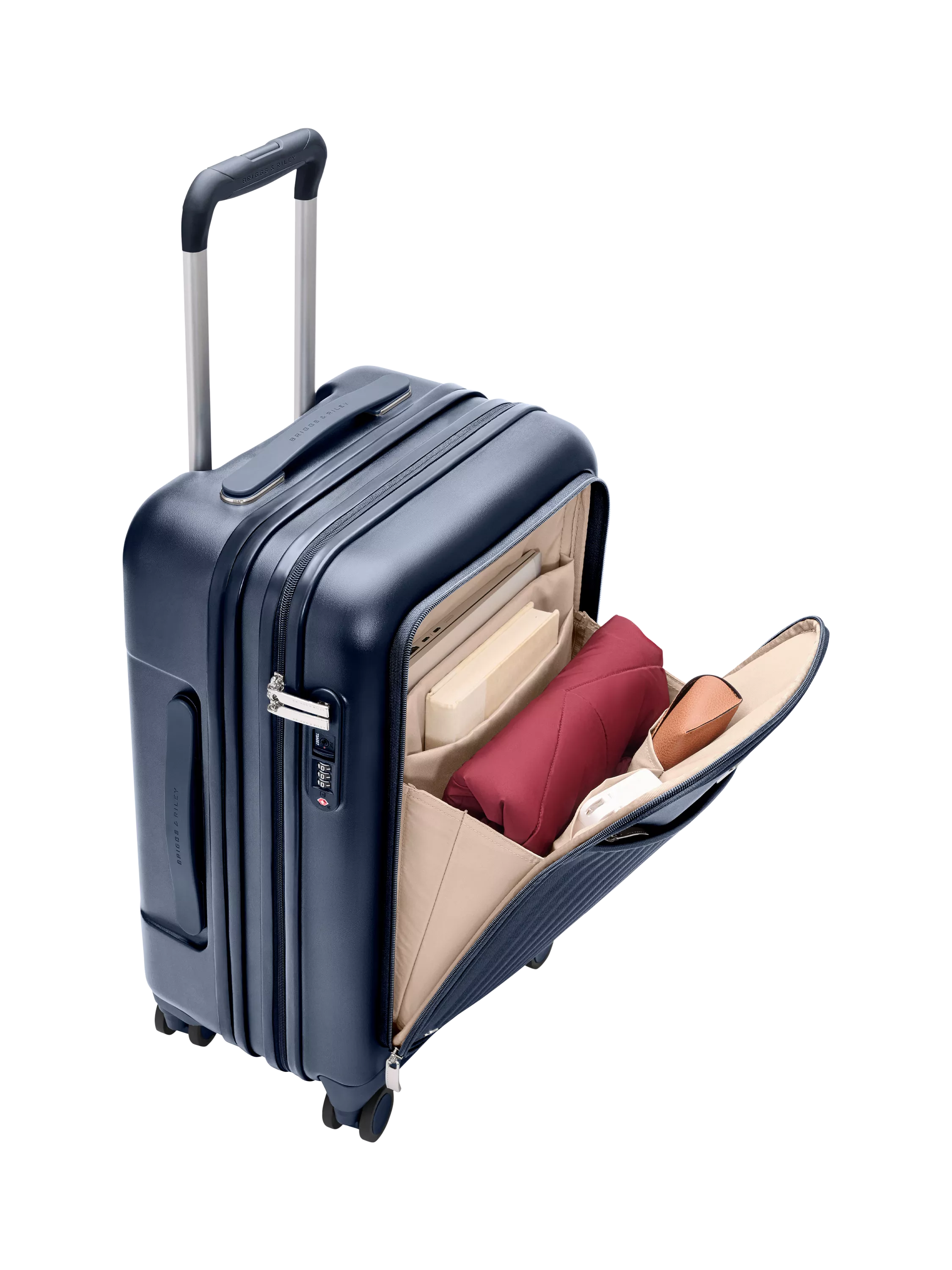 Briggs & Riley navy carry-on spinner suitcase 56cm, imported from the UK