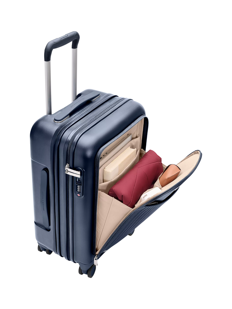 Briggs & Riley navy carry-on spinner suitcase 56cm, imported from the UK