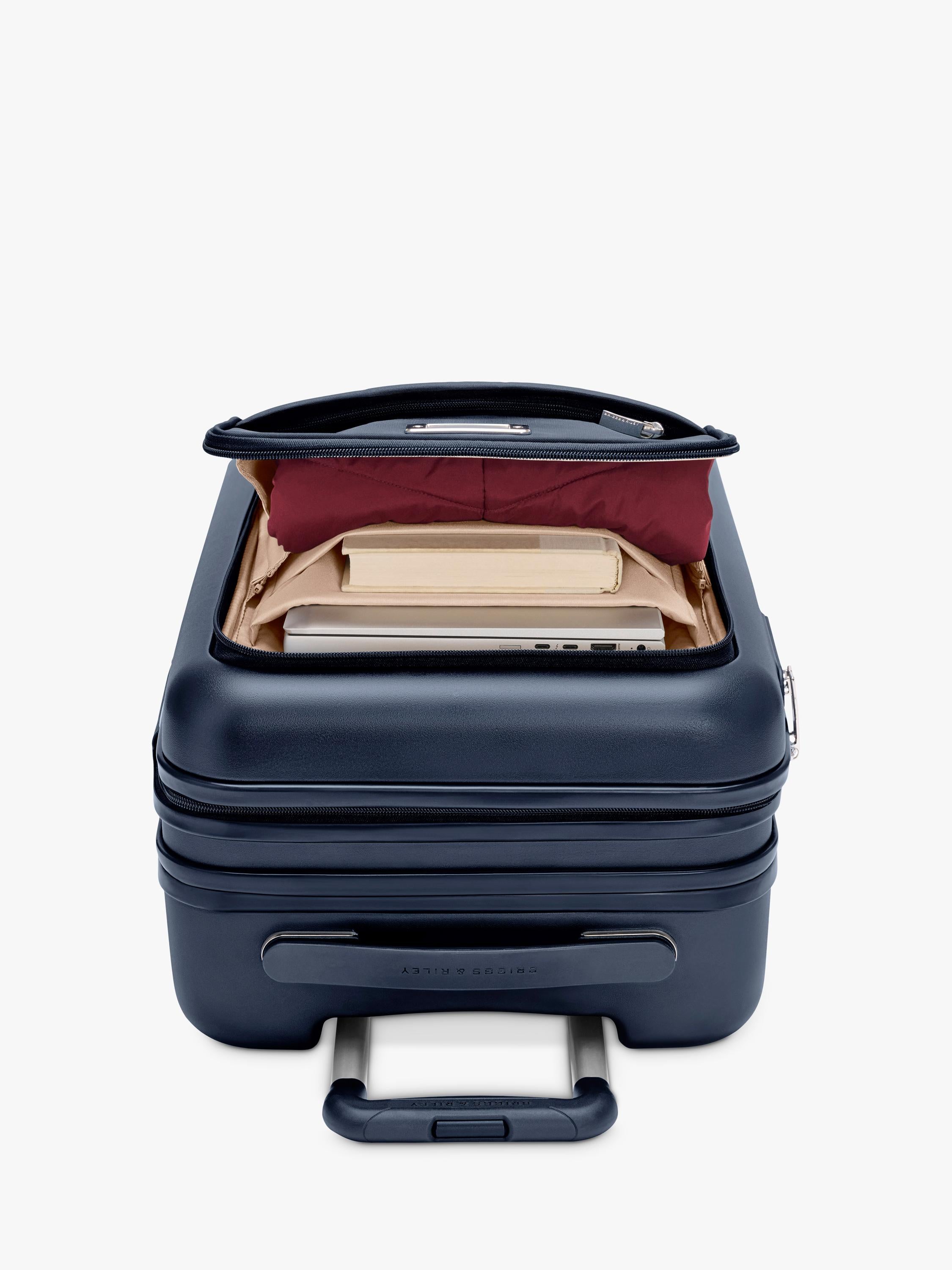 Briggs & Riley navy carry-on spinner suitcase 56cm, imported from the UK