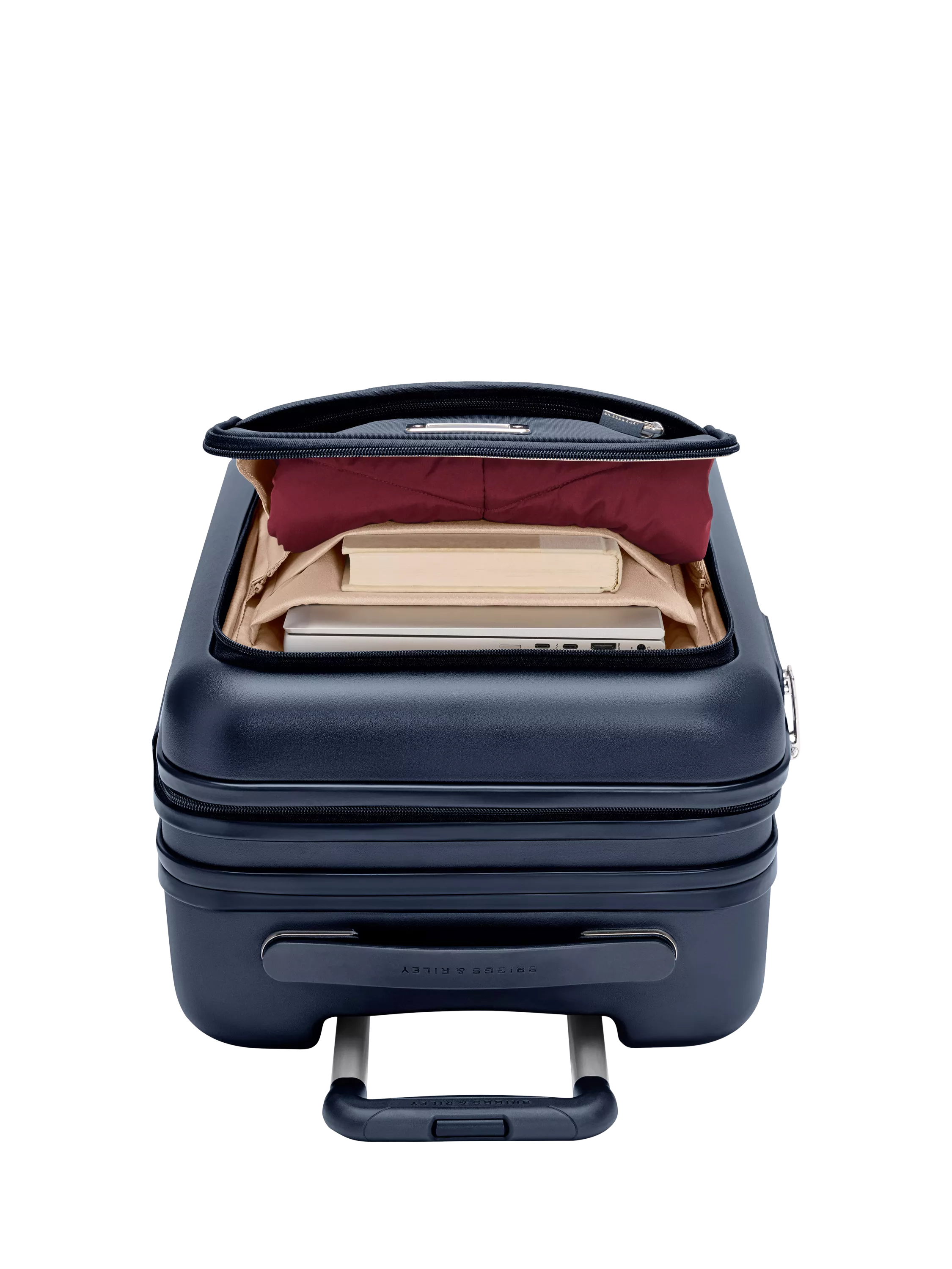 Briggs & Riley navy carry-on spinner suitcase 56cm, imported from the UK