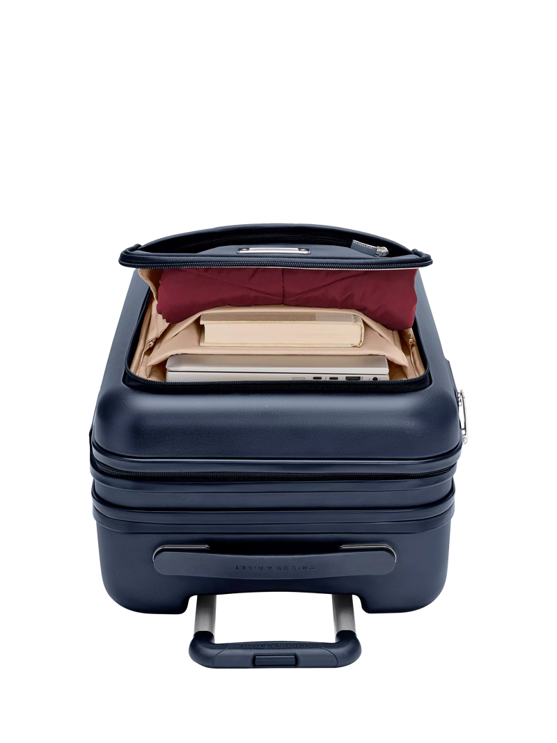 Briggs & Riley navy carry-on spinner suitcase 56cm, imported from the UK