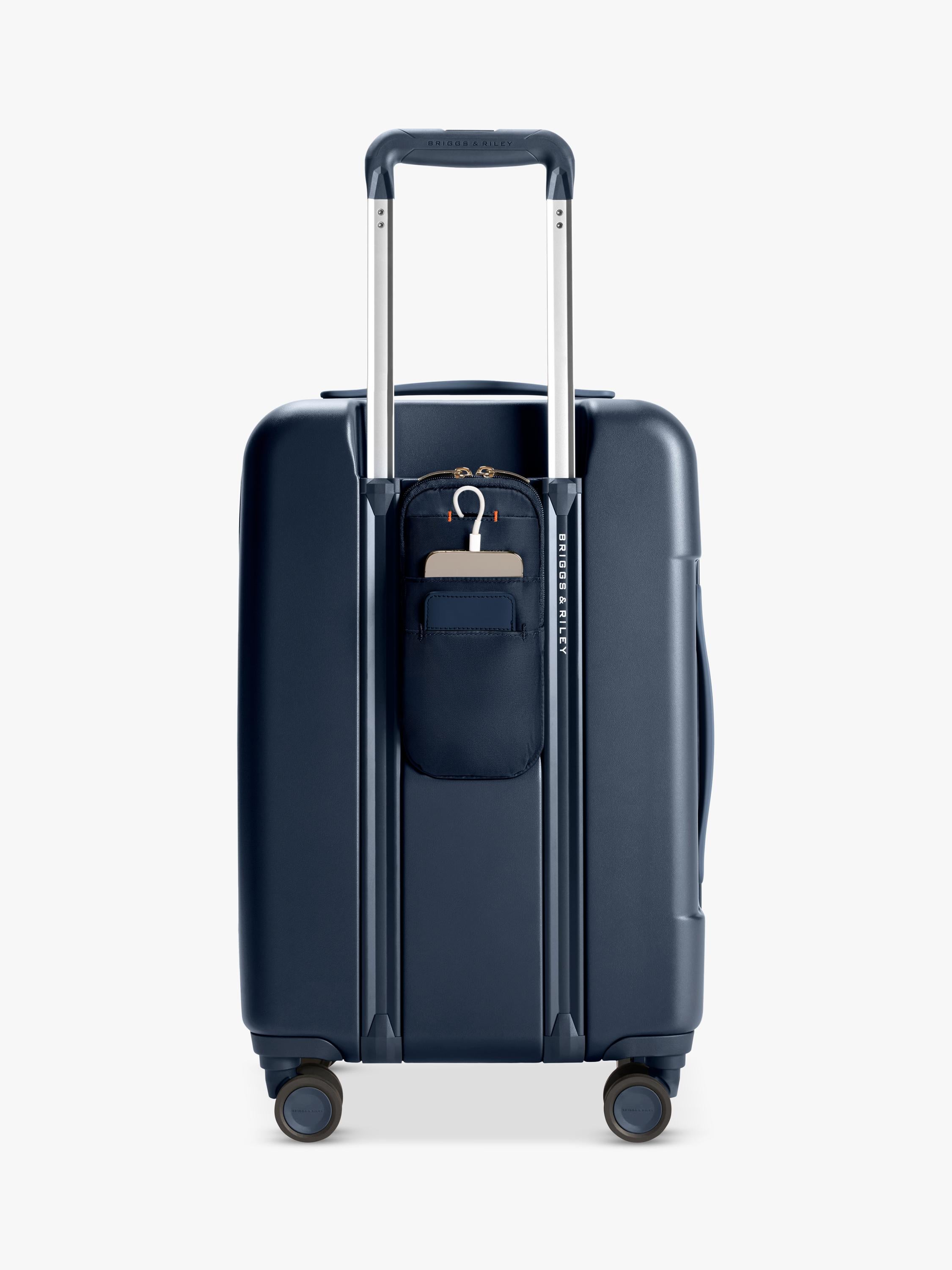 Briggs & Riley navy carry-on spinner suitcase 56cm, imported from the UK