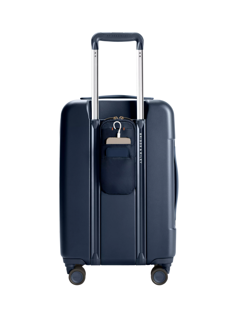 Briggs & Riley navy carry-on spinner suitcase 56cm, imported from the UK