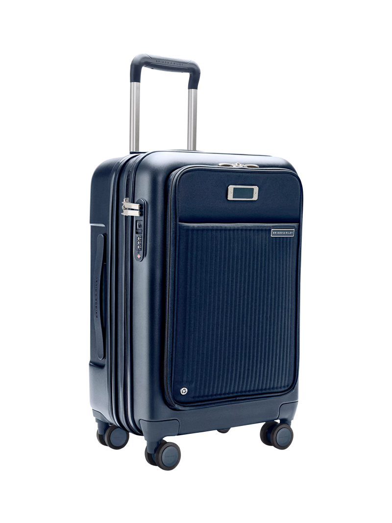 Briggs & Riley navy carry-on spinner suitcase 56cm, imported from the UK