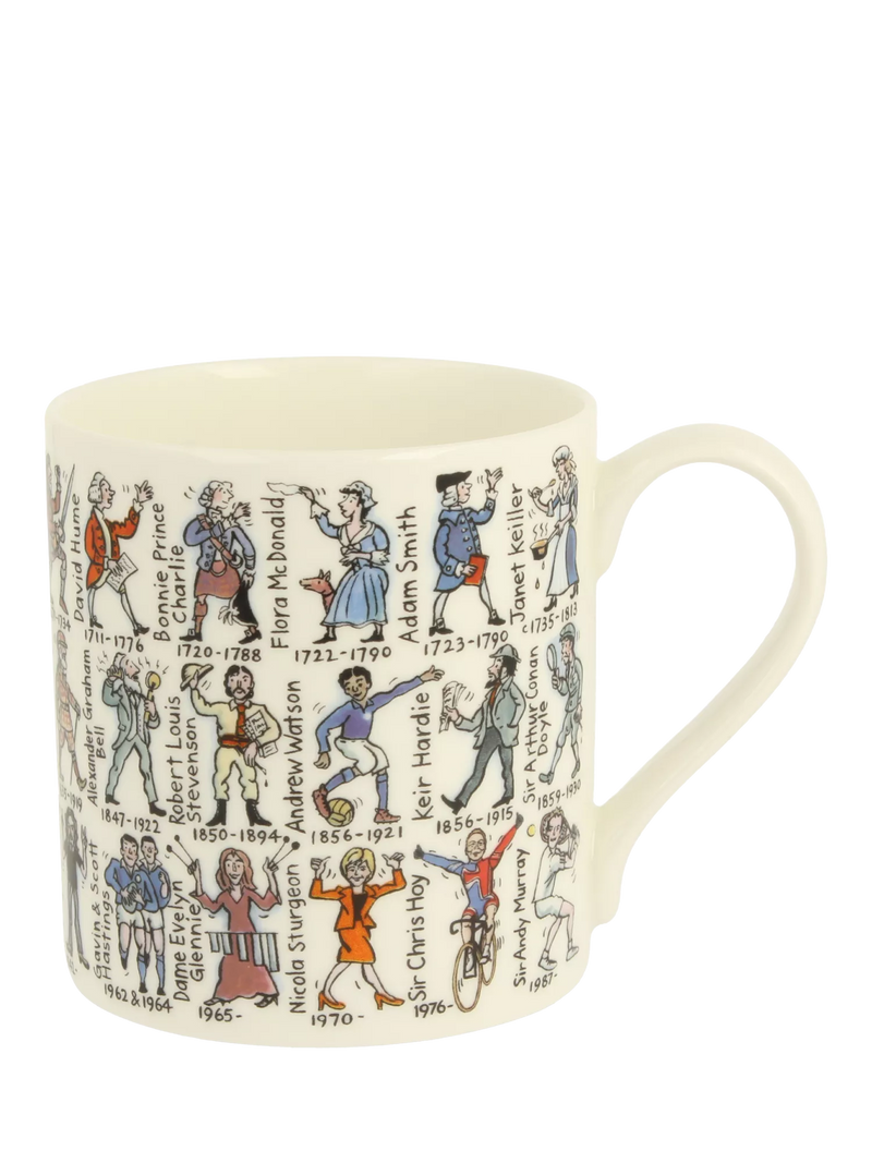 McLaggan Smith bone china mug 350ml with Famous Scots design (British brand)