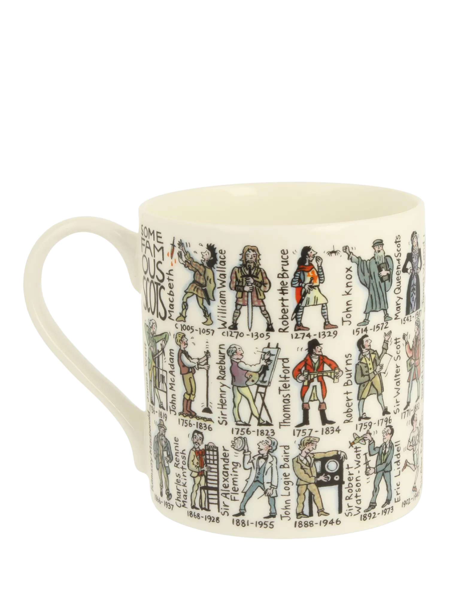 McLaggan Smith bone china mug 350ml with Famous Scots design (British brand)