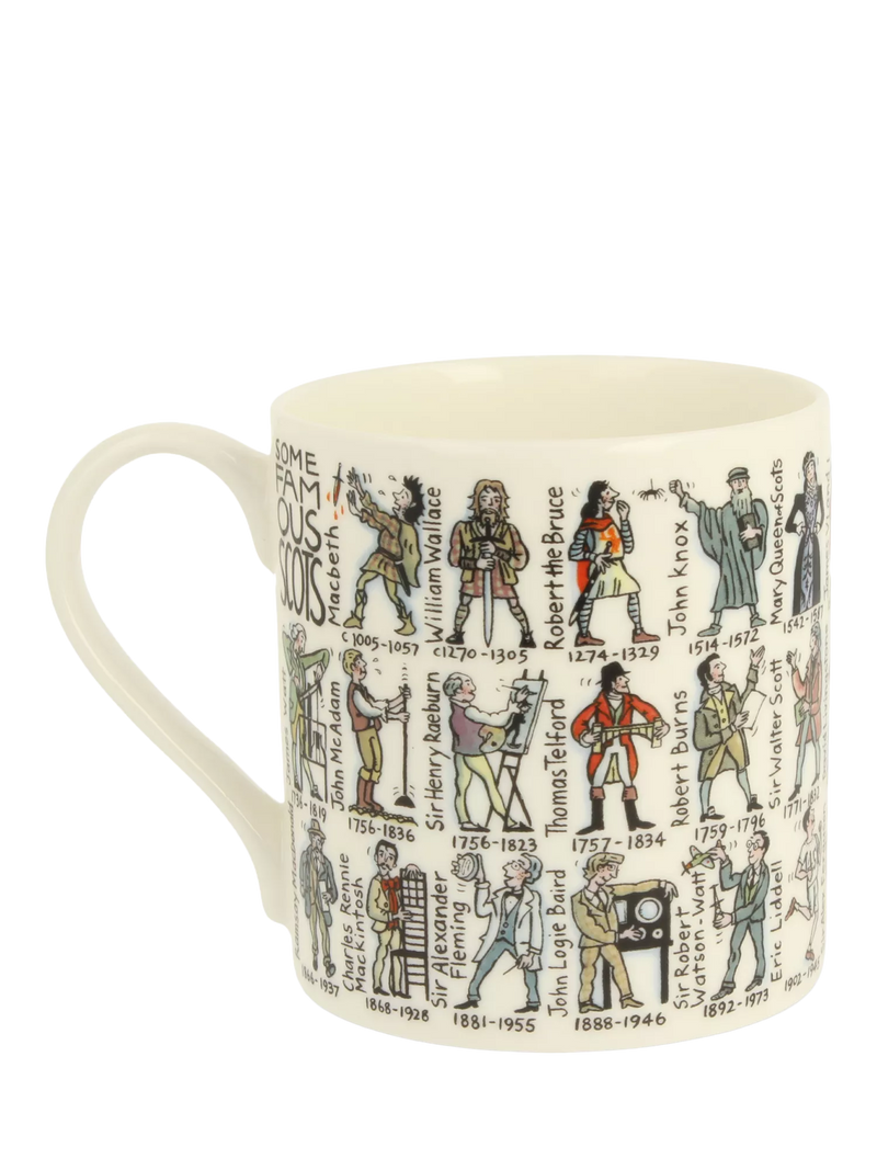 McLaggan Smith bone china mug 350ml with Famous Scots design (British brand)