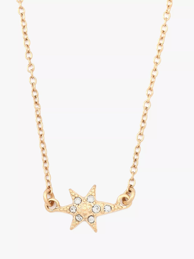 AllSaints star pave necklace and earrings set gold, UK version