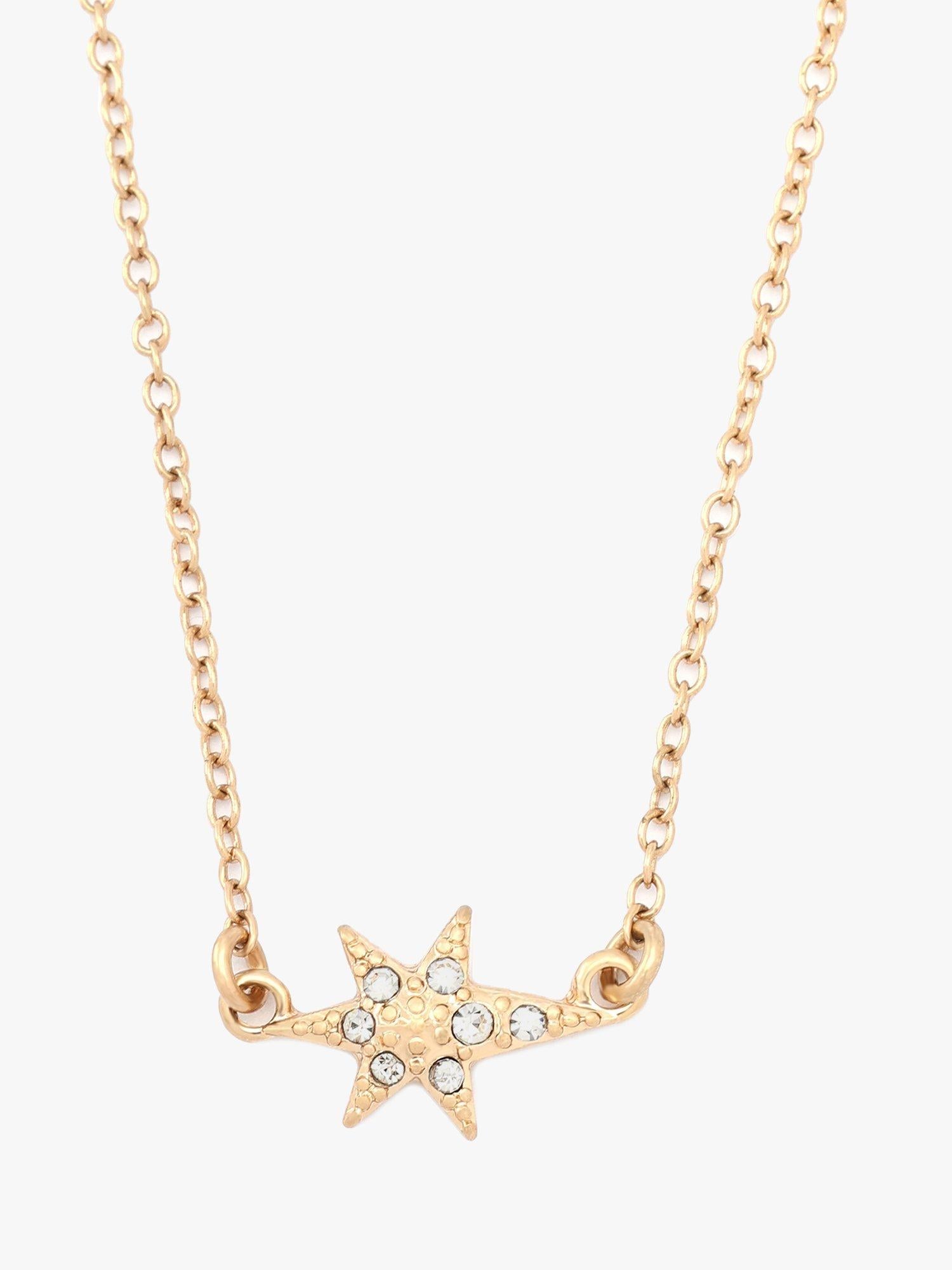 AllSaints star pave necklace and earrings set gold, UK version