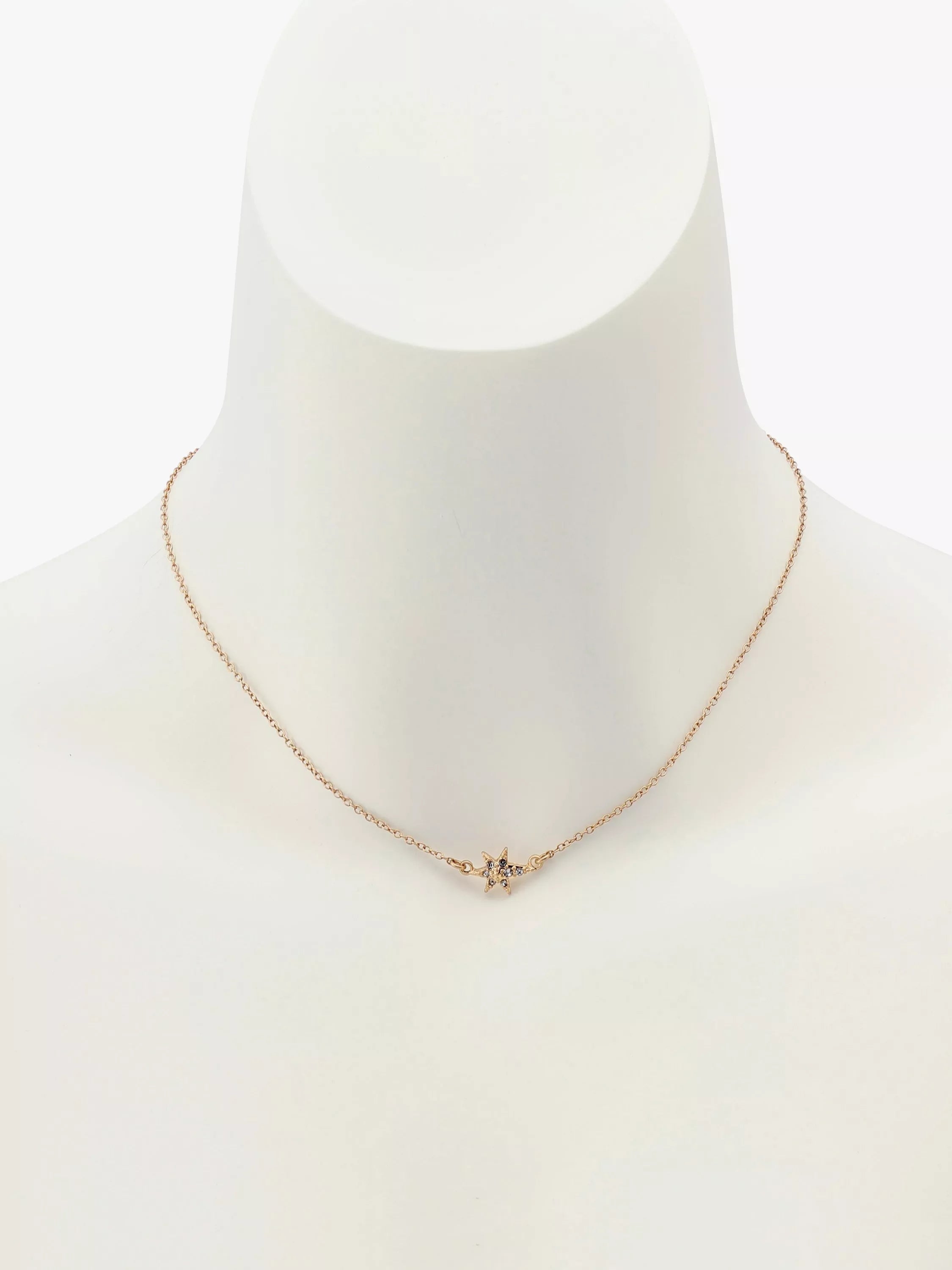 AllSaints star pave necklace and earrings set gold, UK version