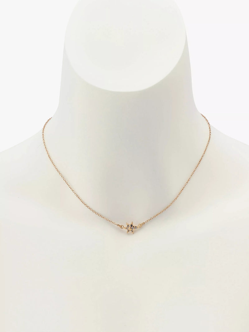 AllSaints star pave necklace and earrings set gold, UK version