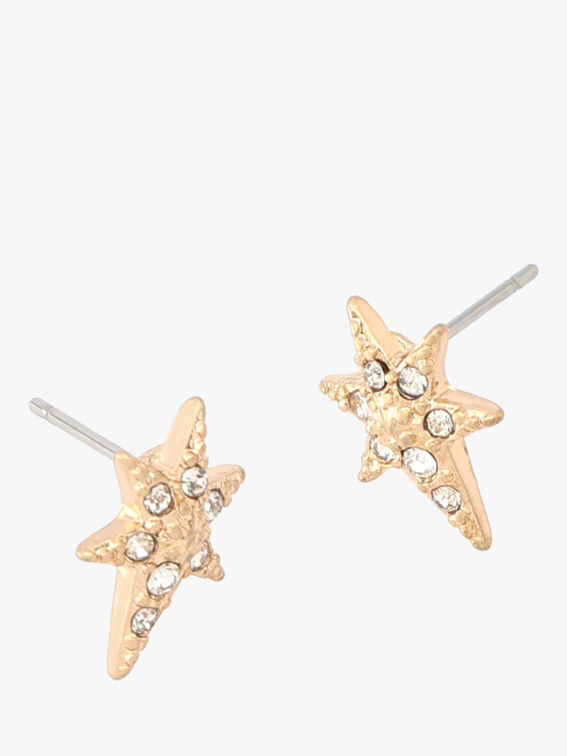 AllSaints star pave necklace and earrings set gold, UK version