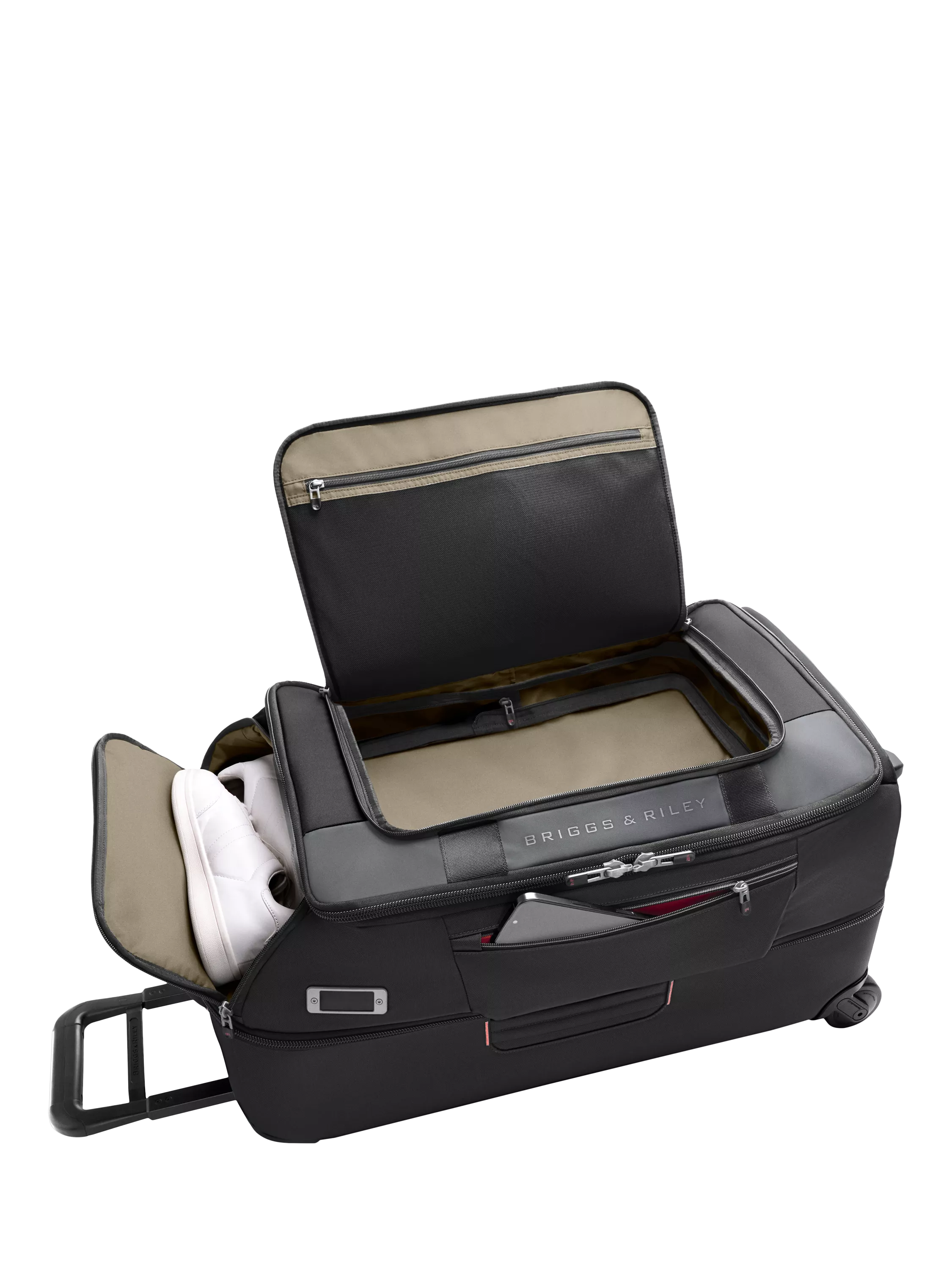 Briggs & Riley 90L upright duffle black, imported from the UK