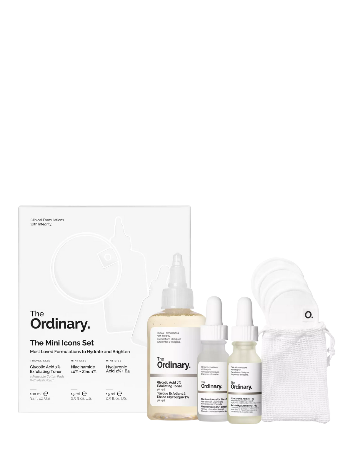 The Ordinary Mini Icons Glycolic Acid gift set, imported from the UK
