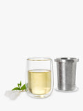 AdHoc double wall glass cup with tea infuser, UK version
