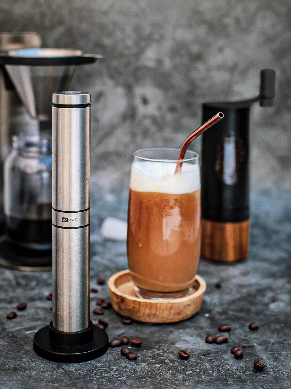 AdHoc Rapid Stainless Steel coffee milk frother - British product