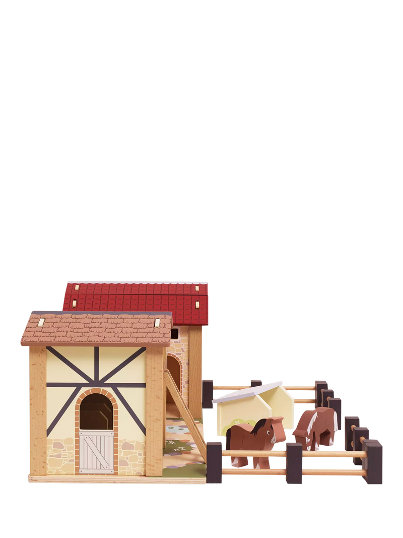 Le Toy Van wooden farmyard stable playset (British brand)