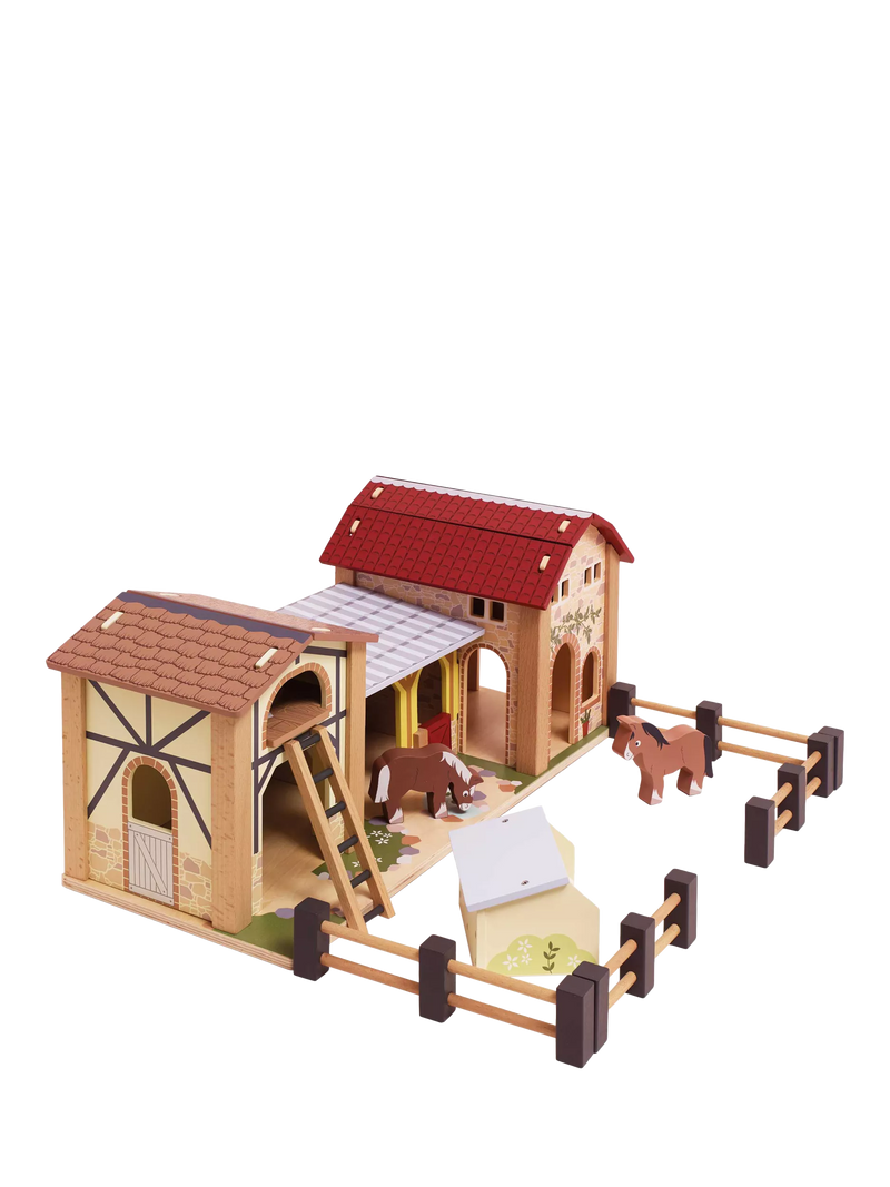 Le Toy Van wooden farmyard stable playset (British brand)