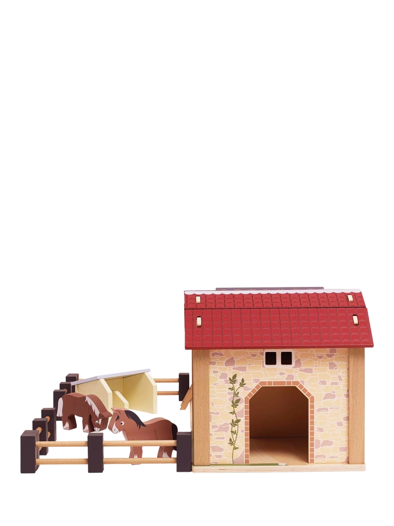 Le Toy Van wooden farmyard stable playset (British brand)