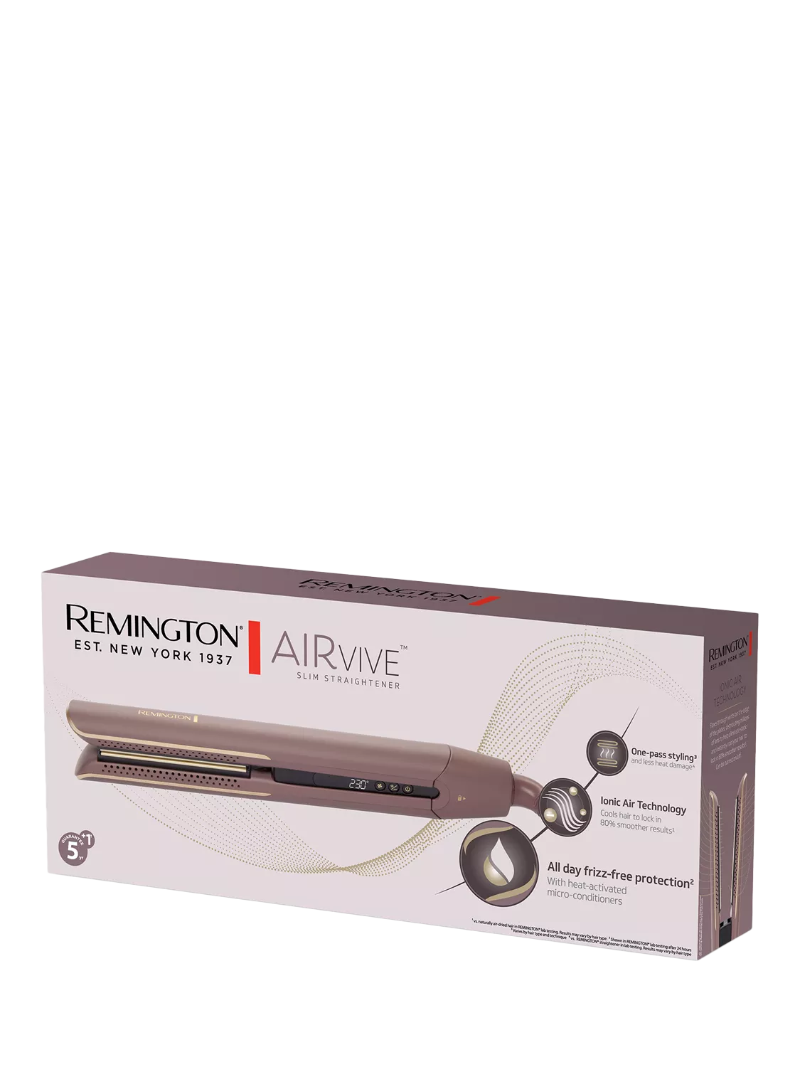 Remington AIRvive Slim hair straightener mauve, imported from the UK