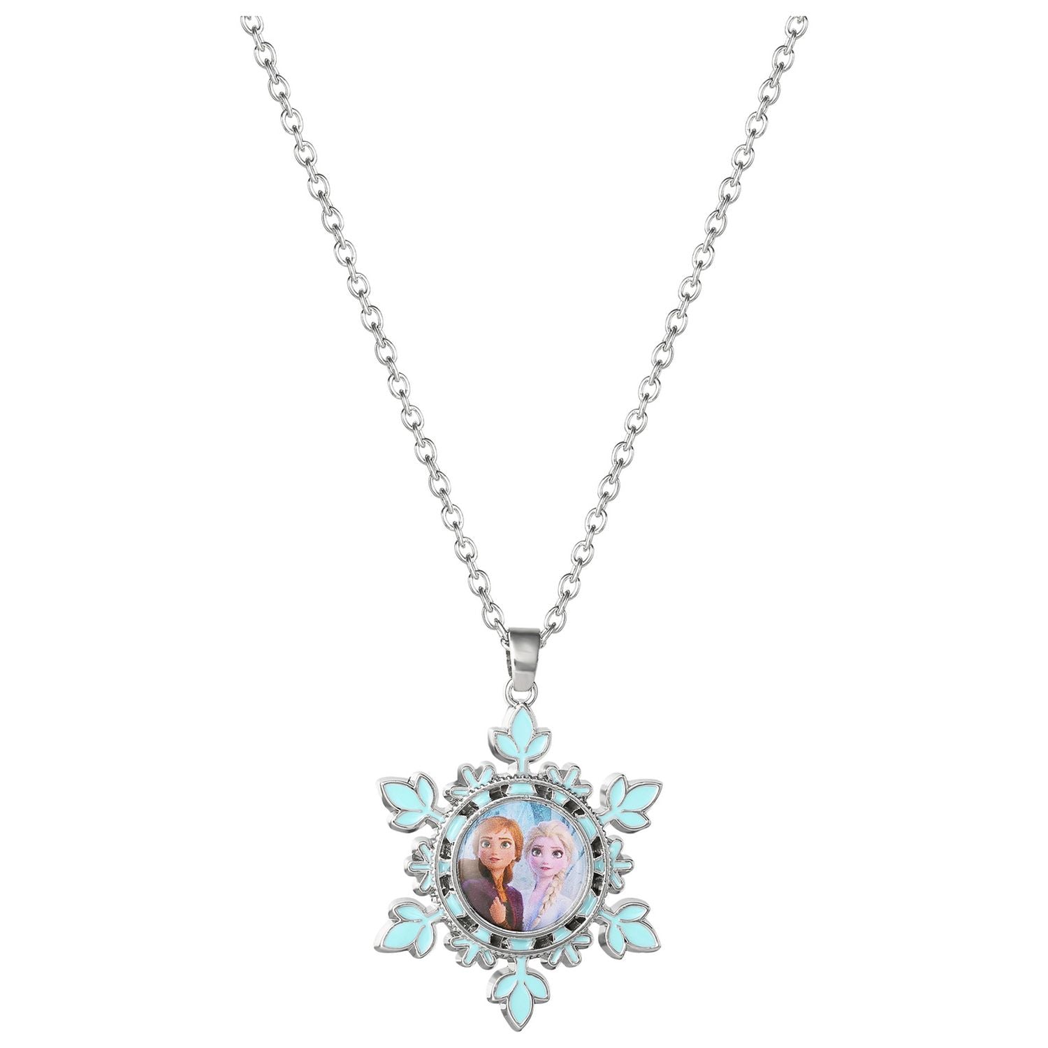 Disney Frozen Elsa and Anna silver snowflake pendant necklace (British brand)