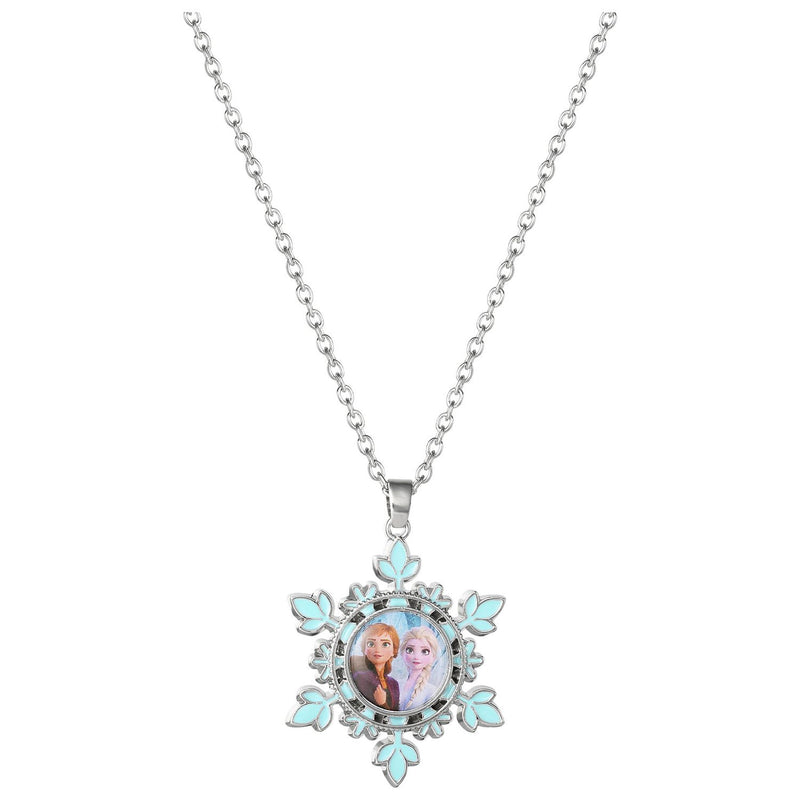 Disney Frozen Elsa and Anna silver snowflake pendant necklace (British brand)
