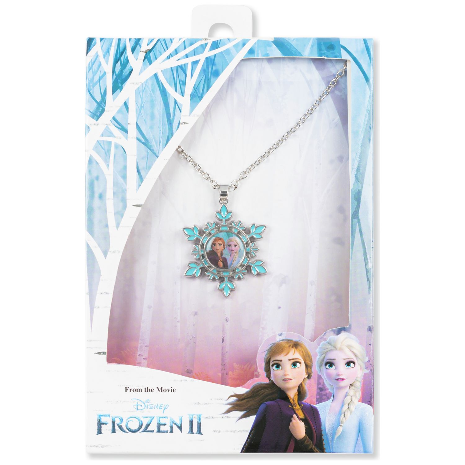 Disney Frozen Elsa and Anna silver snowflake pendant necklace (British brand)