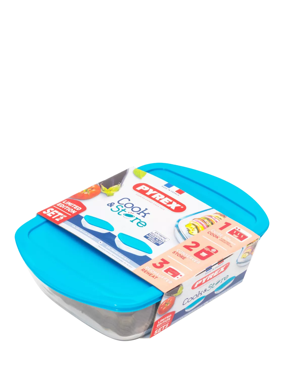 Pyrex glass dish set 2 piece blue - British product